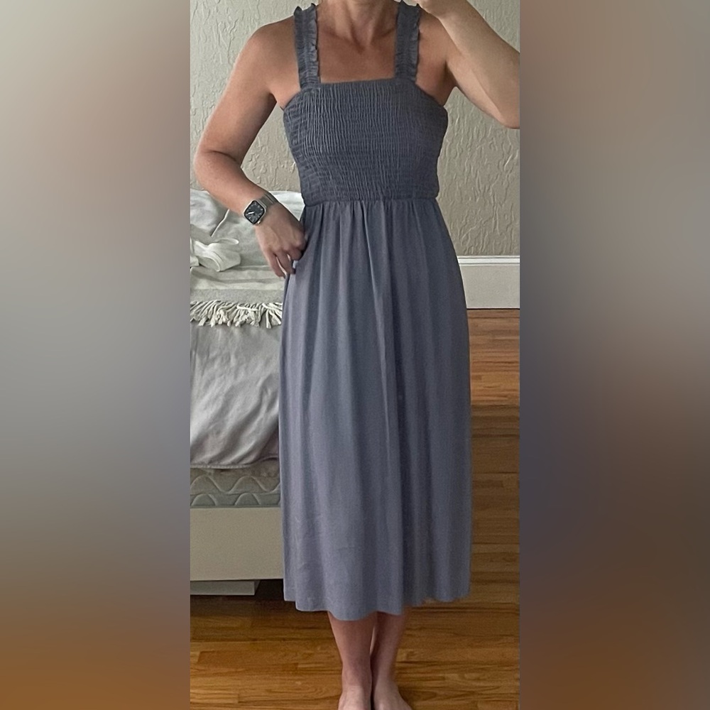 NSR Julia Dusty Purple Smocked Sleeveless Dress size s like Anthropologie